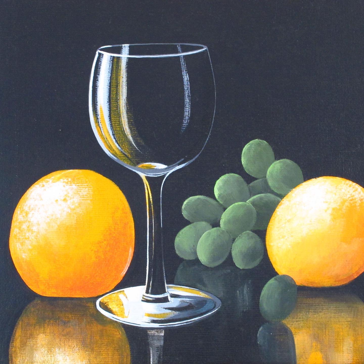 David Turkill Signed Still Life of Oranges, Grapes, Wine Glass, dated 1967 from the Sidwell Art Show, England