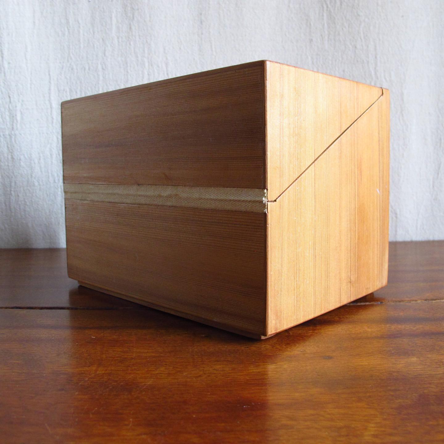 Artisan Made Midcentury Wooden Box or Desk Organizer, Canadian or possibly Japanese, signed to bottom illegibly, dated 1952