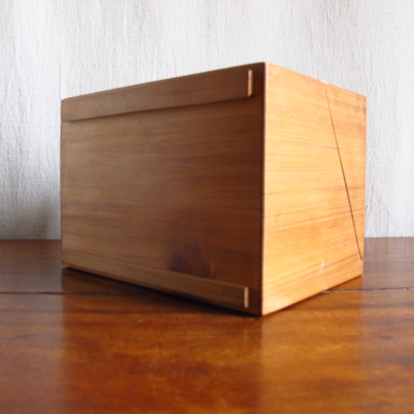 Artisan Made Midcentury Wooden Box or Desk Organizer, Canadian or possibly Japanese, signed to bottom illegibly, dated 1952