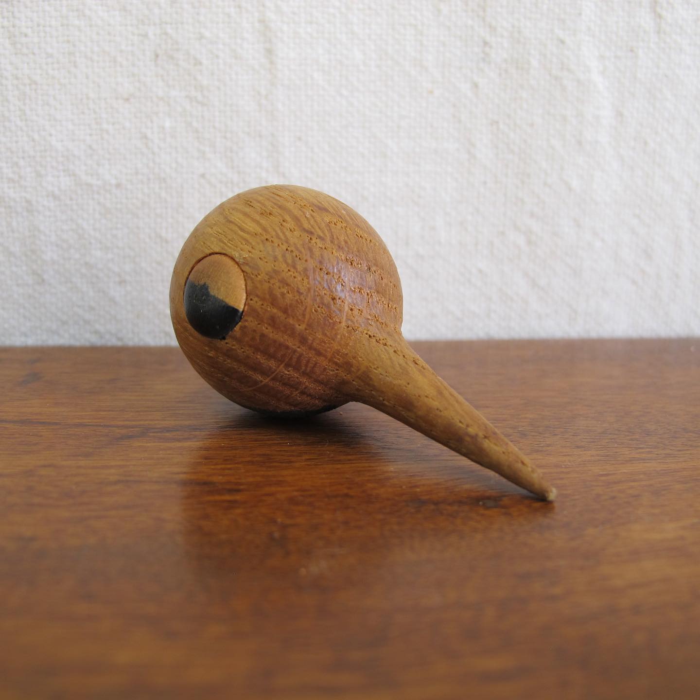 Kristian Vedel turned wood bird head, possible a woodcock, c. 1960 1970