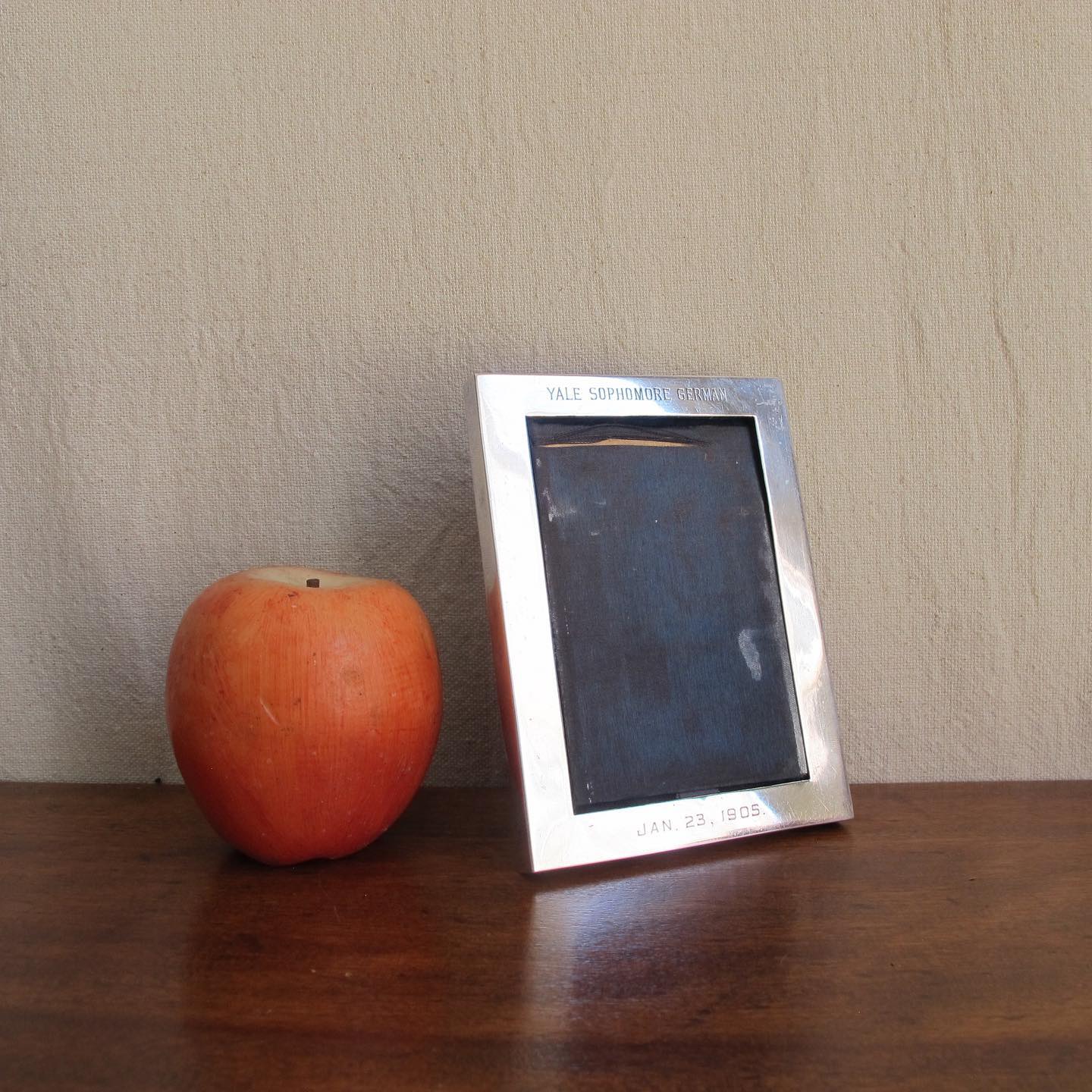 Sterling silver Yale University trophy frame , inscribed to YALE SOPHOMORE GERMAN / JAN 23RD, 1905 by Black, Starr & Frost