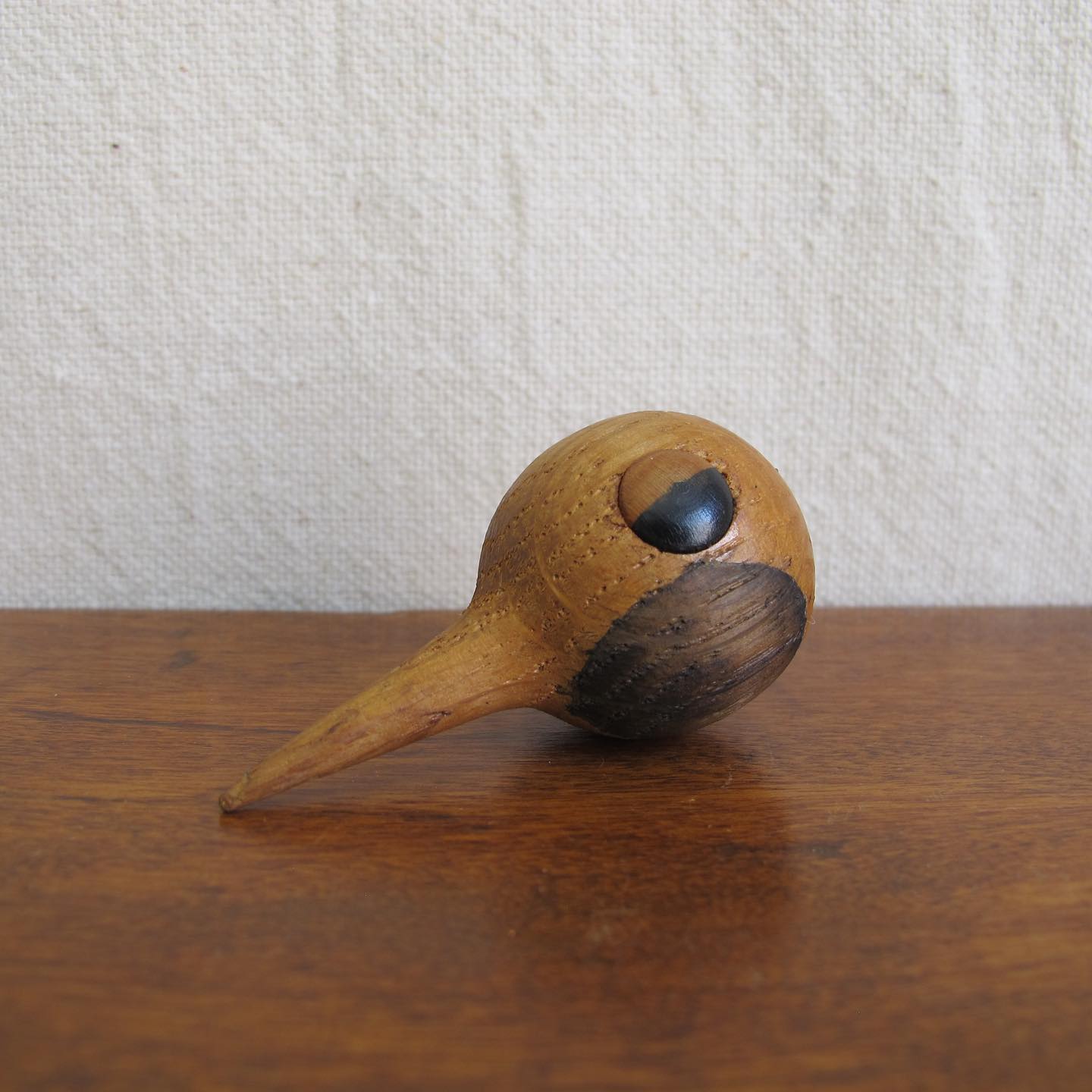 Kristian Vedel turned wood bird head, possible a woodcock, c. 1960 1970
