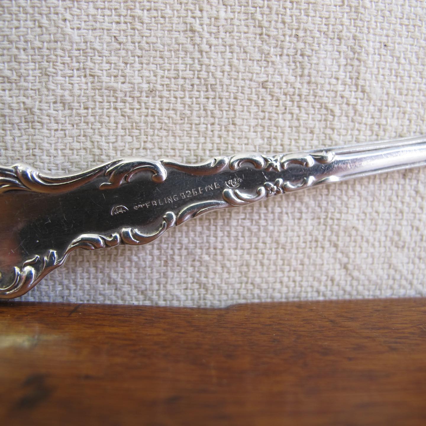 Large Victorian Gorham sterling silver ‘Cambridge’ salad or serving spoon, lobed bowl with remnants of a gold wash, dated 1899