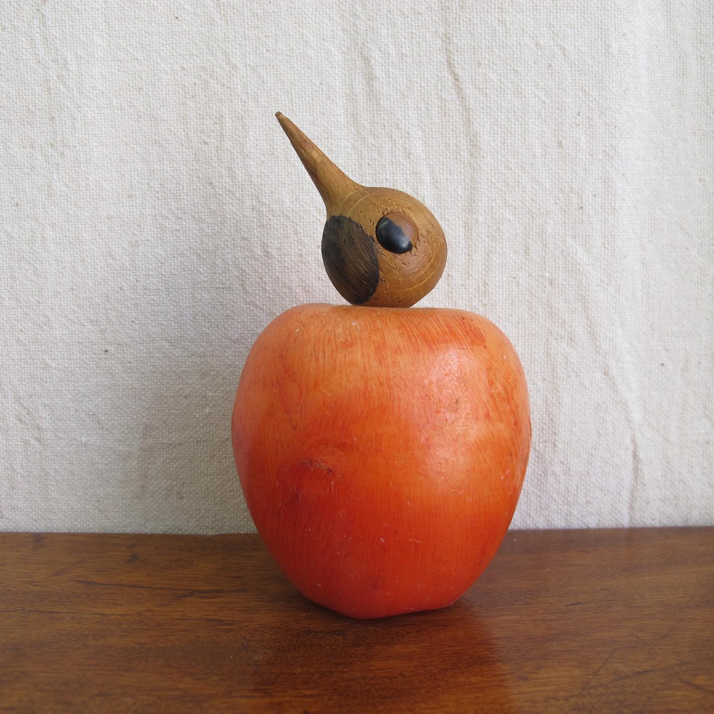 Kristian Vedel turned wood bird head, possible a woodcock, c. 1960 1970