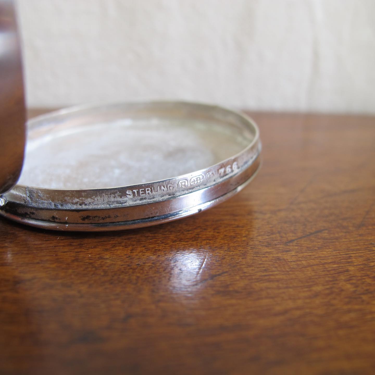 Sterling Silver Reed and Barton Compact, monogrammed MGM, c. 1920