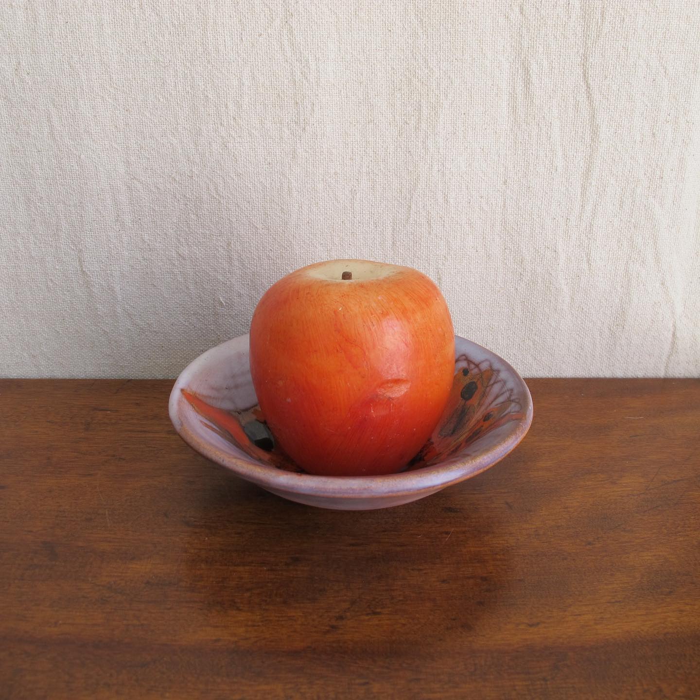 Vallauris French art pottery dish or bowl with goldfish or koi carp in brightly colored orange majolica glazes c. 1950 1960