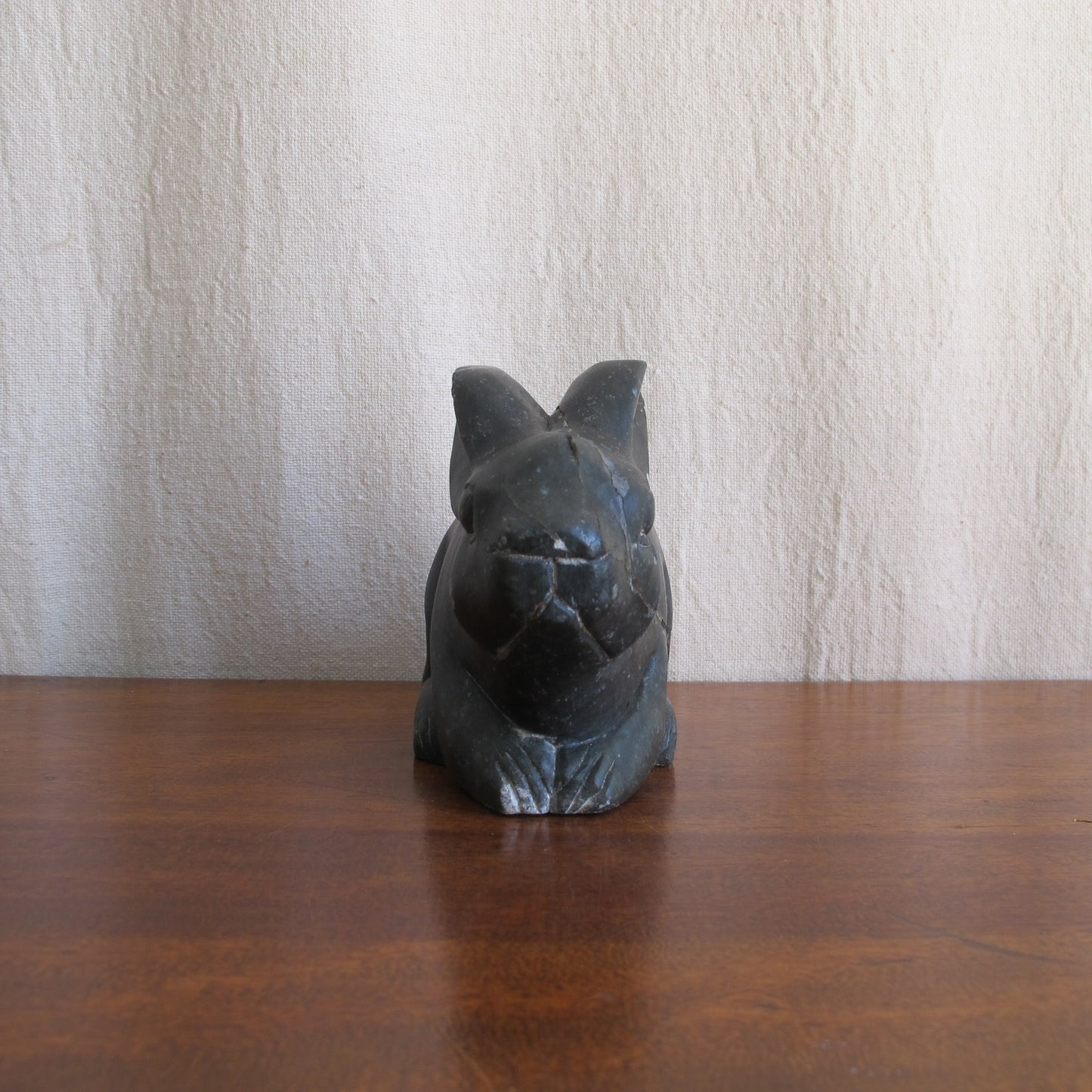 Inuit or Eskimo carved soapstone rabbit sculpture, c. 1950 vintage antique