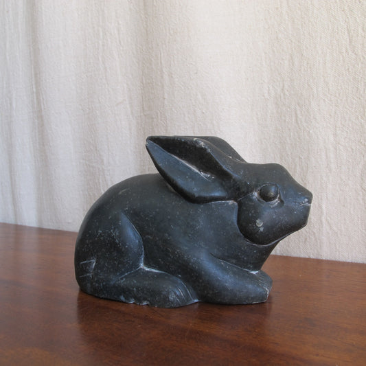 Inuit or Eskimo carved soapstone rabbit sculpture, c. 1950 vintage antique