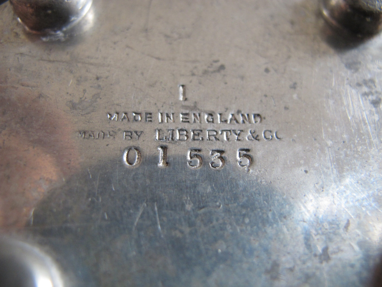 Liberty and Company Pewter Tea Set Teapot Creamer Sugar Edwardian Arts and Crafts