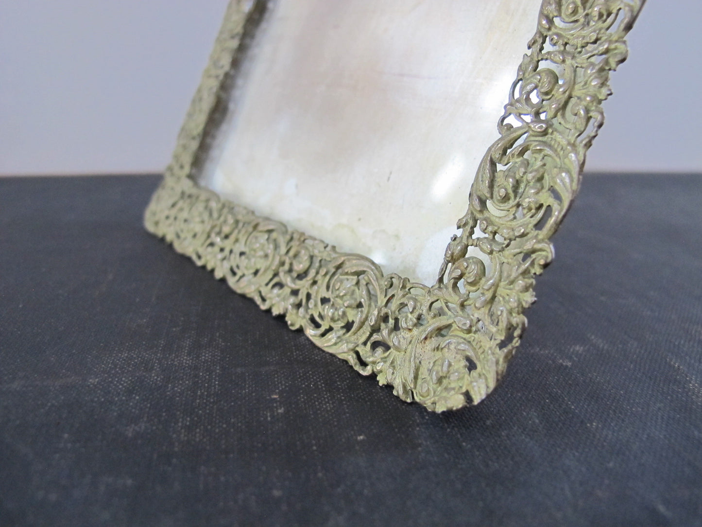 Brass Frame in Openwork Brass Victorian 1880s 1890s Antique