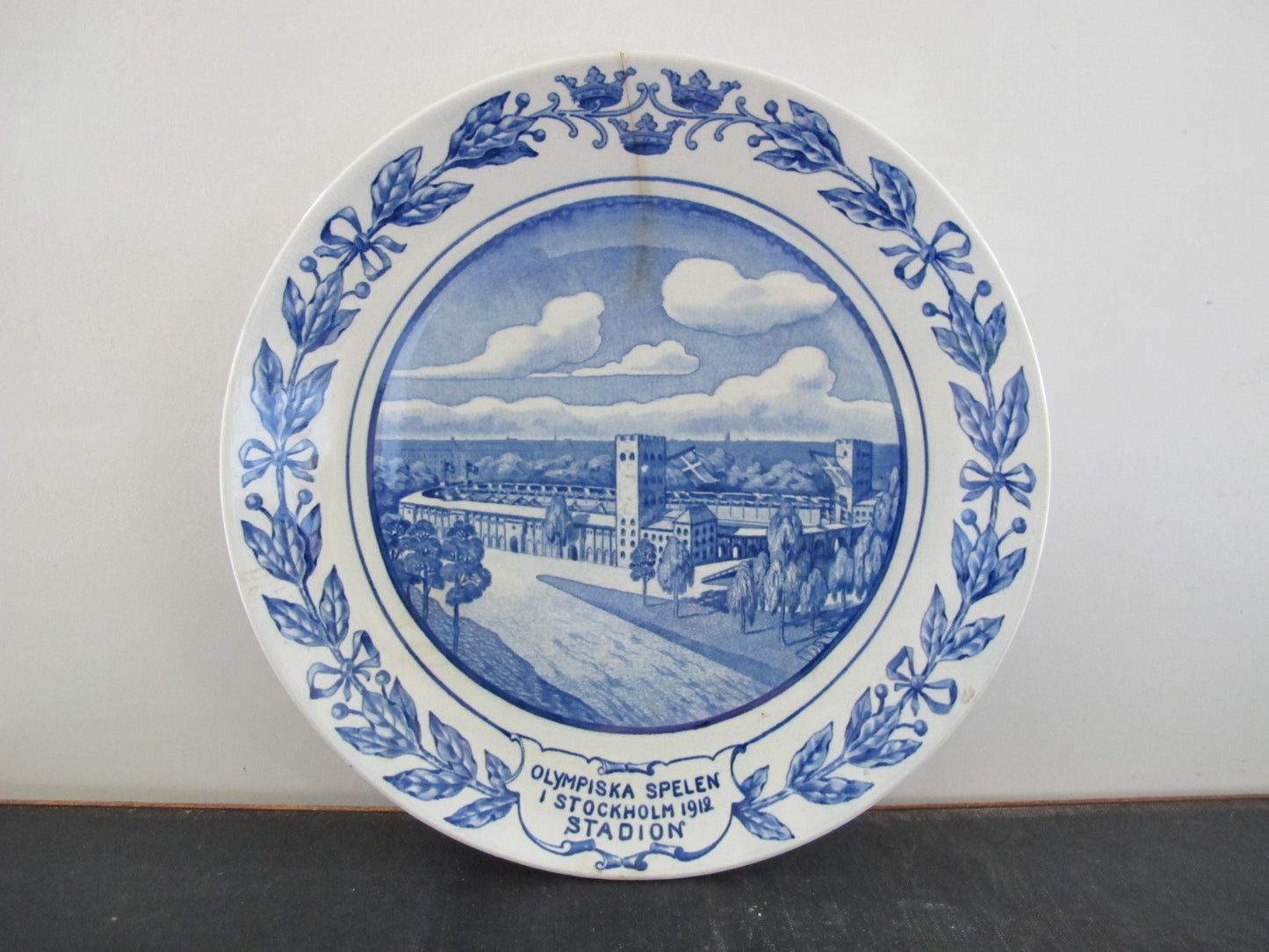 Stockholm Olympics Plate 1912 Commemorative Plate Rorstrand Sweden Scandinavian Edwardian