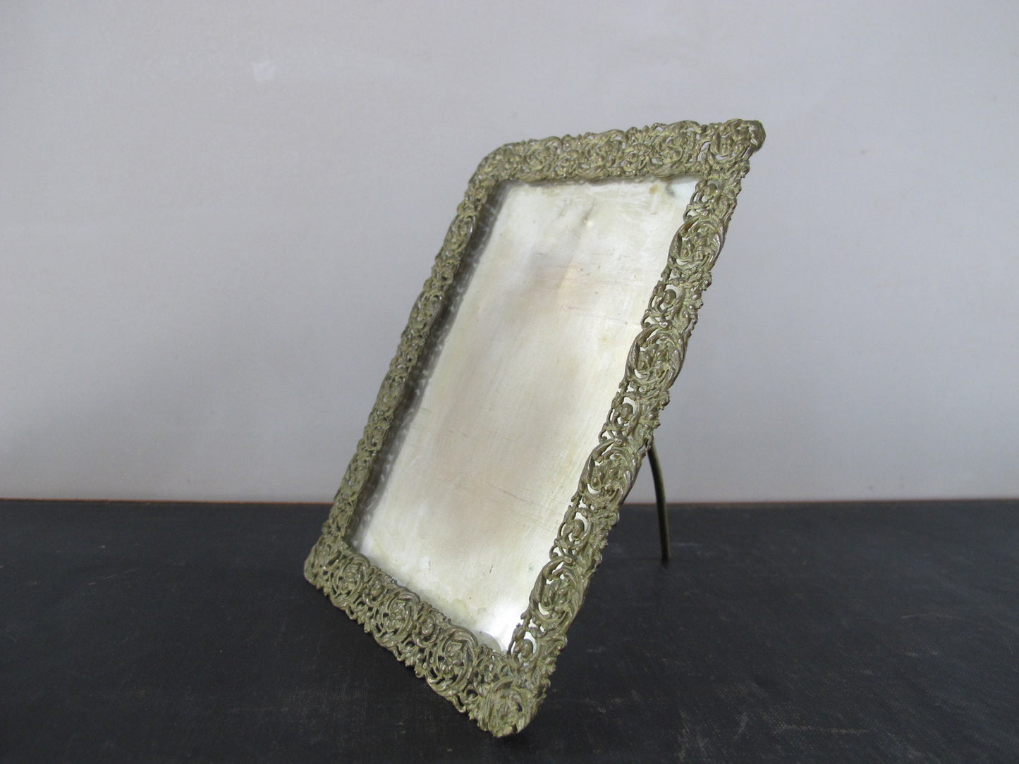 Brass Frame in Openwork Brass Victorian 1880s 1890s Antique