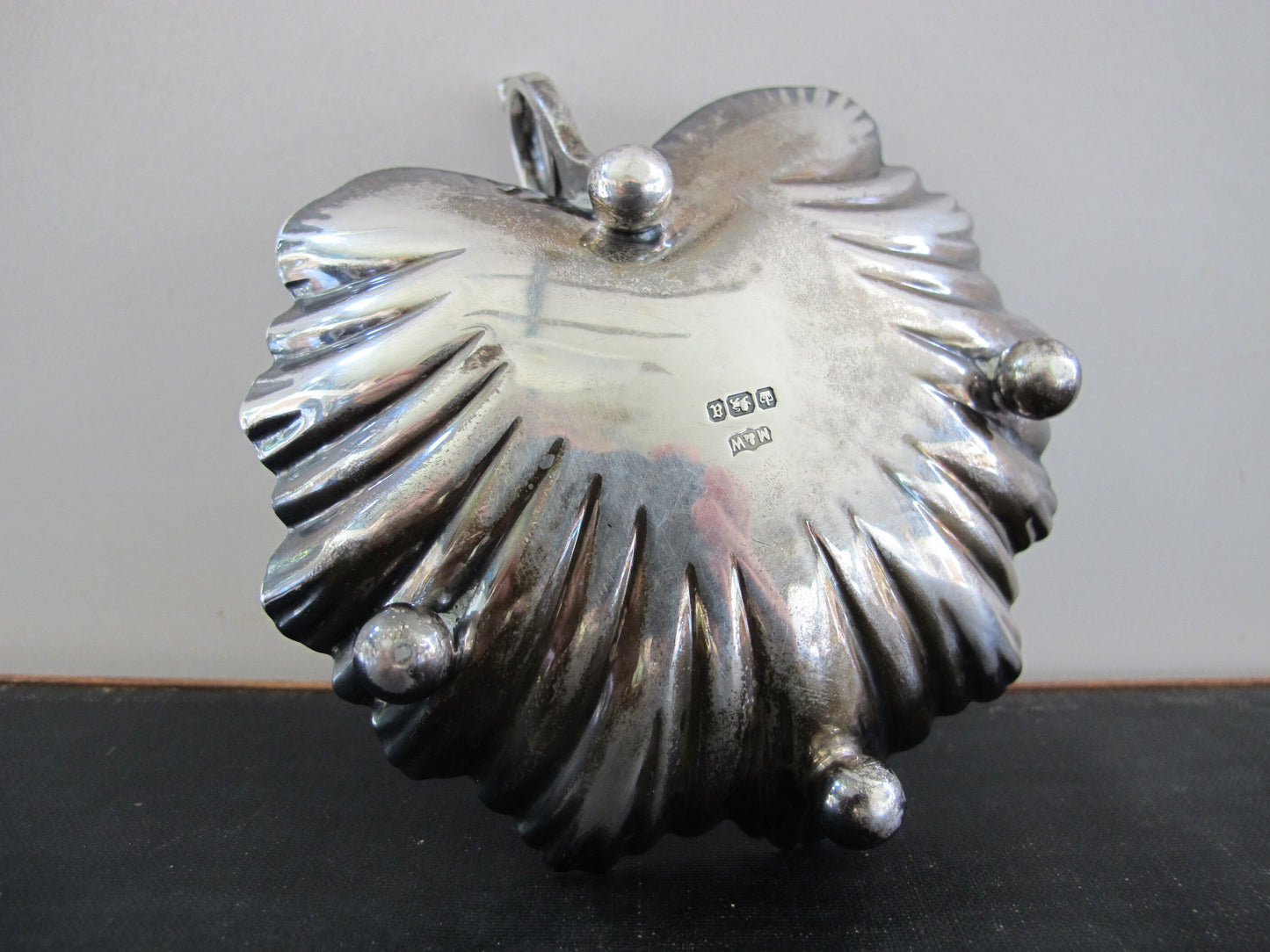 Shell Leaf Silverplate Handled Tray Incense Holder Fluted Reeded 1910s 1920s Edwardian Hotel Silver Silverplate Silver Plate