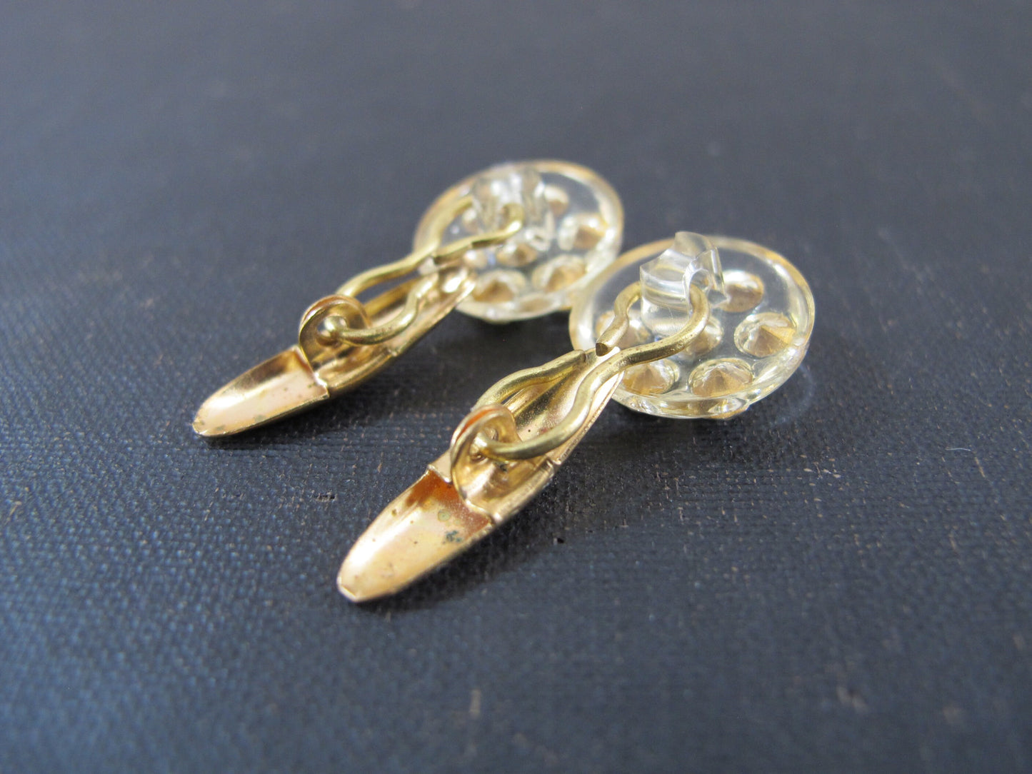 Cufflinks Lucite Resin Rhinestones Womens 1960s