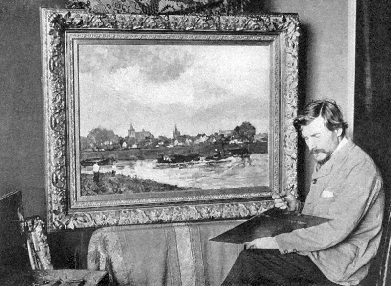 Charles Dankmeijer Painting Oil Dutch Village Scene 1910s Carel