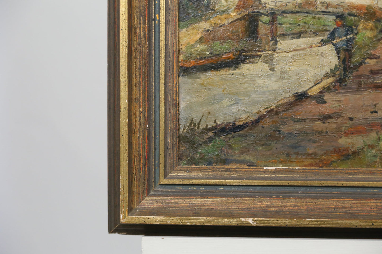 Charles Dankmeijer Painting Oil Dutch Village Scene 1910s Carel