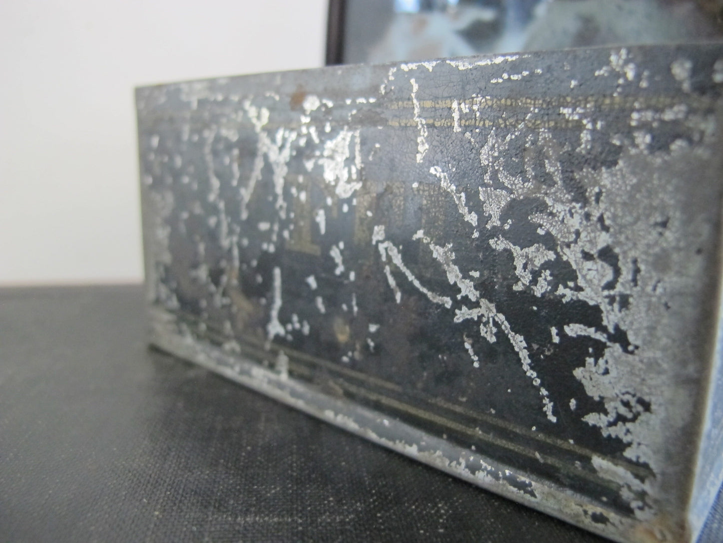 Toleware Pieced Tin WAFERS Wall Box Victorian 1870s 1800s