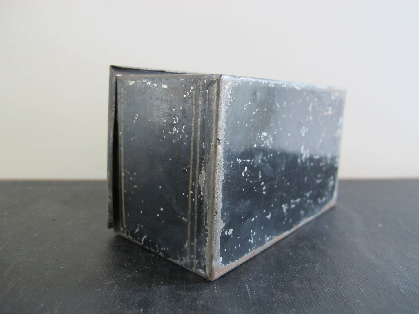 Toleware Pieced Tin WAFERS Wall Box Victorian 1870s 1800s
