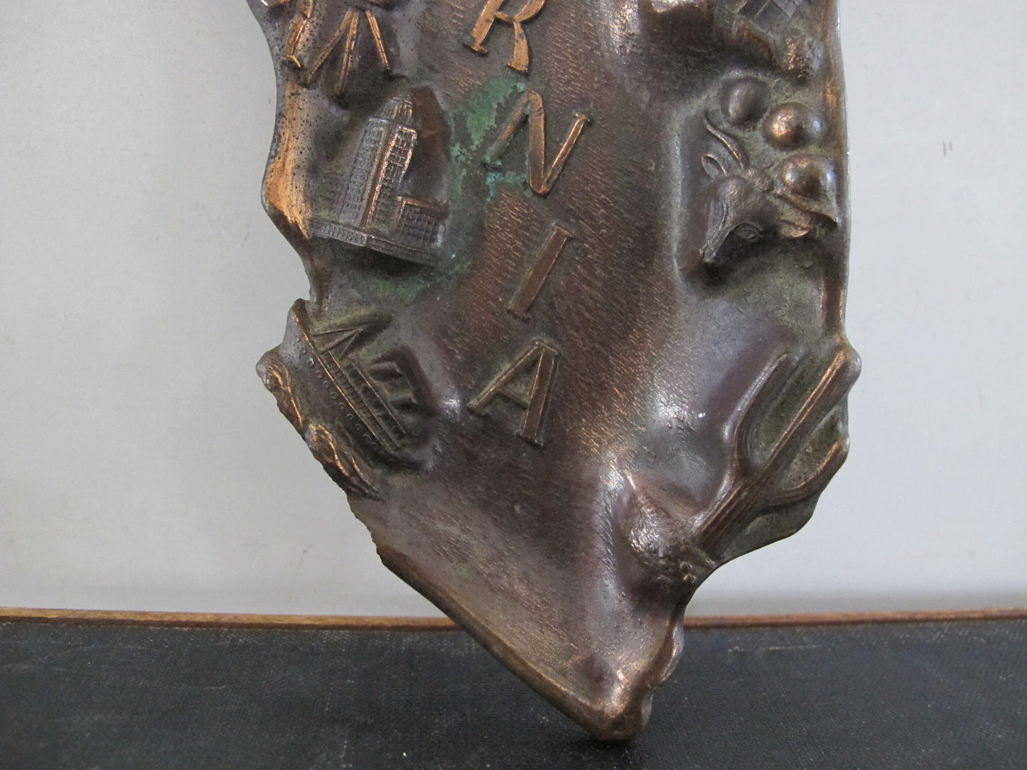 Tray CALIFORNIA Souvenir Pictorial 1930s Copper Bronze over Spelter