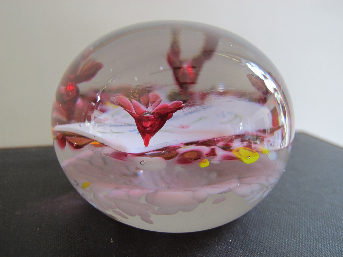 Paperweight End of Day with Name Plaque Monogrammed Millefiori Flowers George N. Friedlander Edwardian Style possibly Pierpoint and Repro