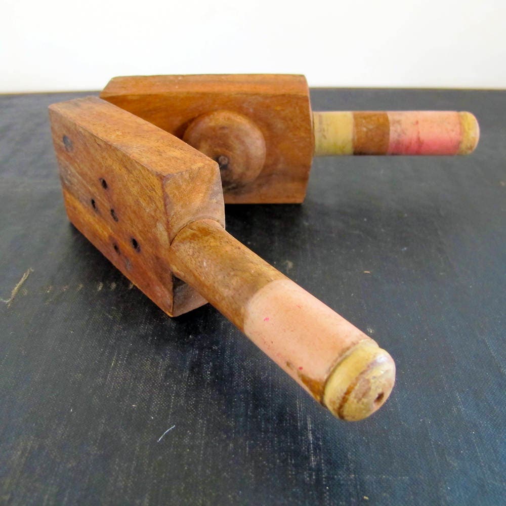 Squeezer Primitive Tool Orange Citrus Mahogany 19th Century