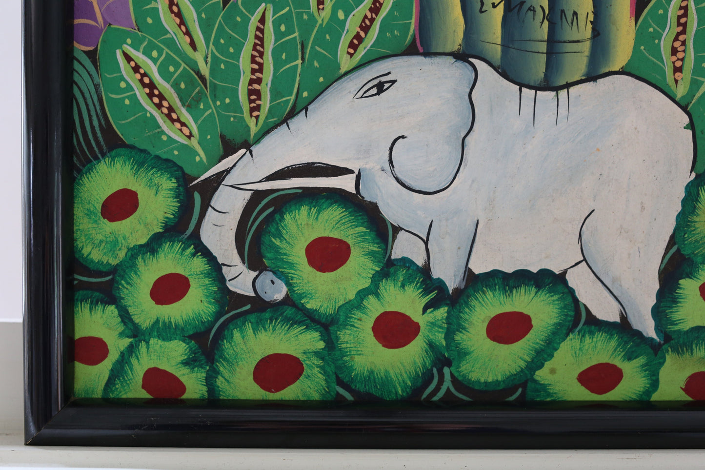 Oil Painting African Elephant Zebra Jungle Signed Framed Original