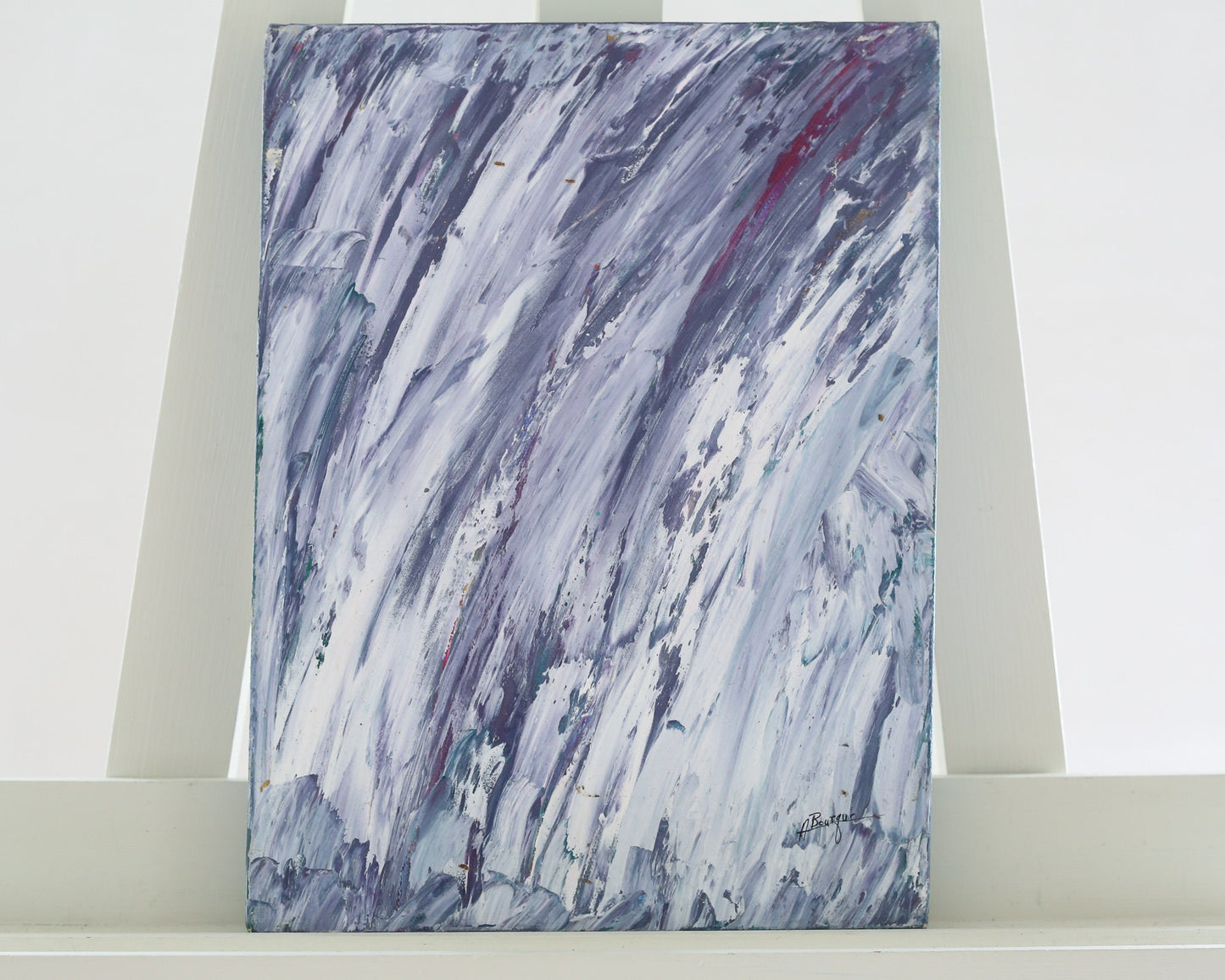 Abstract Seascape Painting Expressionist Canadian New Brunswick Maritimes A Bourgue Signed Original