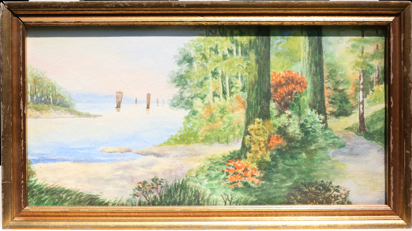 Painting Watercolor Seabrook New Hampshire Mary Minna Morse Tonalist 1932 North Shore