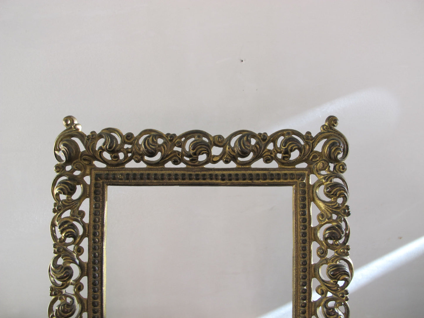 Frame Victorian Gilded Cast Iron Openwork Rococo Revival c. 1880 Original Surface Very Fine Casting