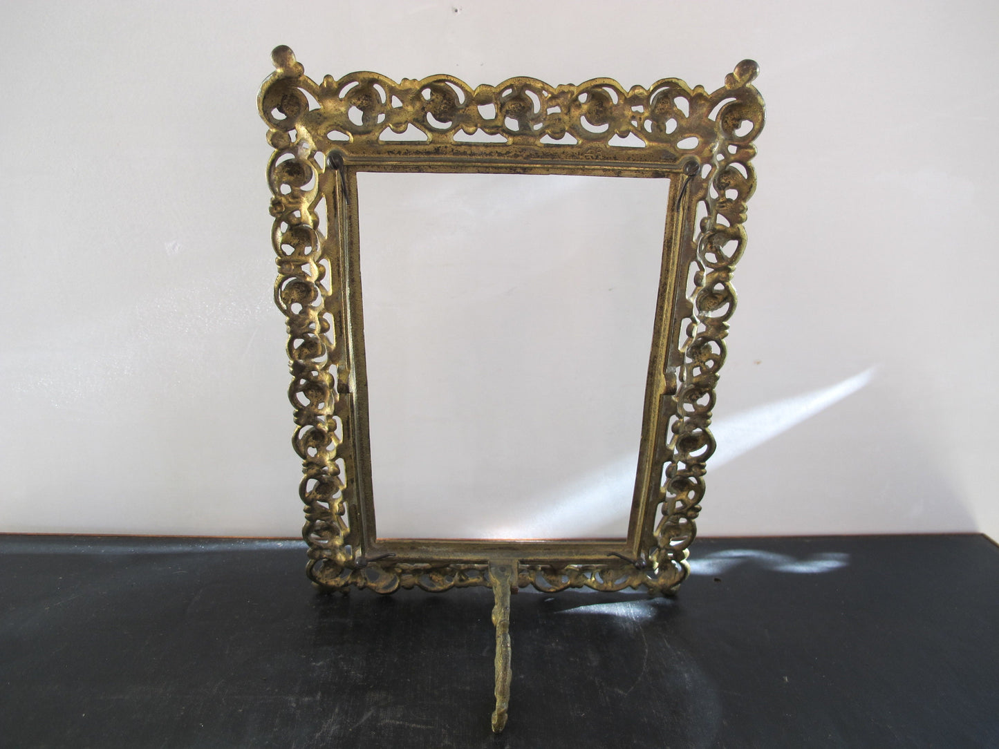 Frame Victorian Gilded Cast Iron Openwork Rococo Revival c. 1880 Original Surface Very Fine Casting