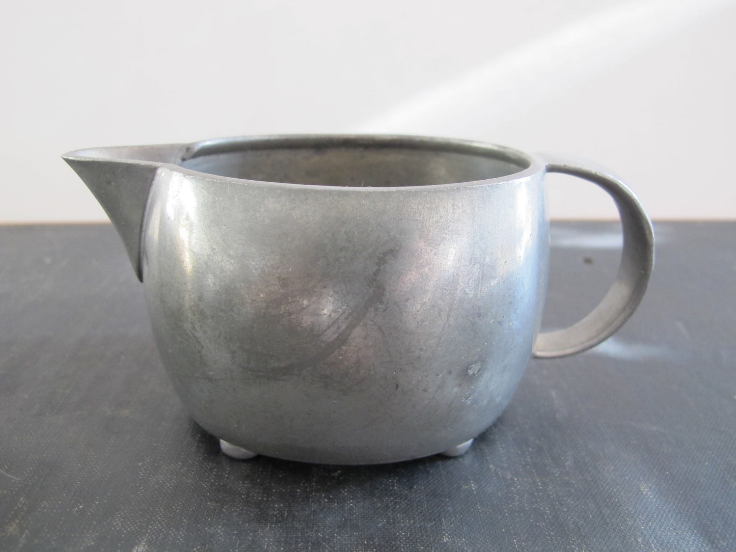 Liberty and Company Pewter Tea Set Teapot Creamer Sugar Edwardian Arts and Crafts