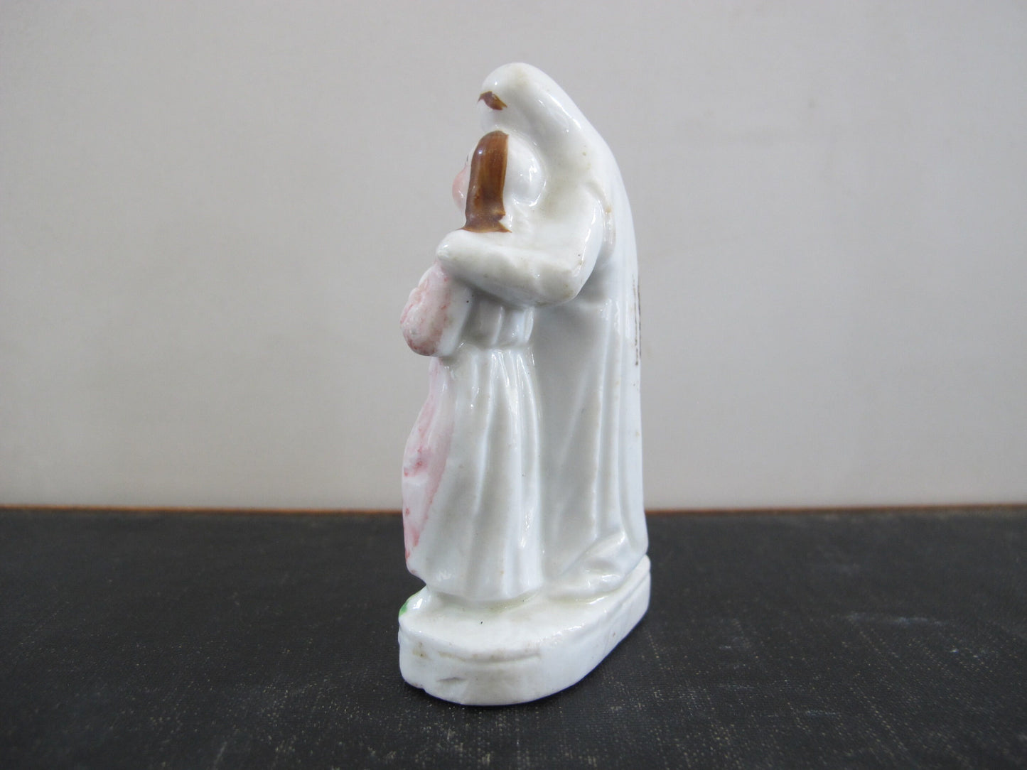 St. Anne Bisque Porcelain 1850s 1860s Miniature Victorian Devotional Object Catholic Christian Antique
