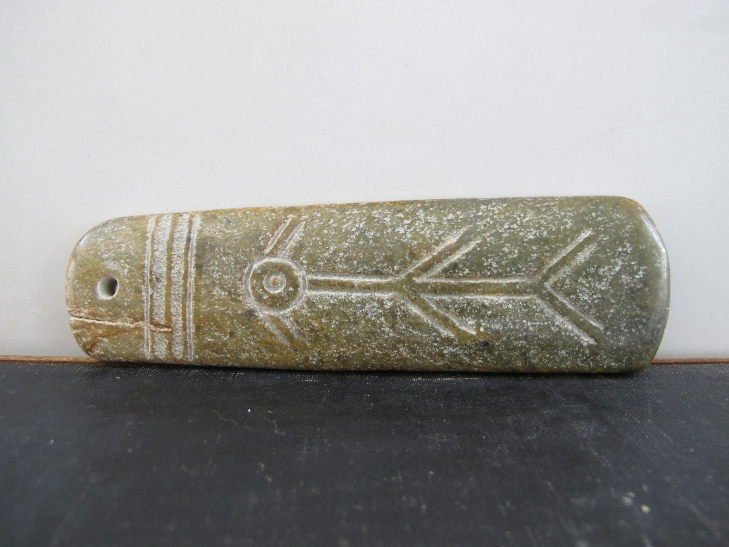 Hardstone Jade Nephrite Carving Chinese Antique Vintage Runes Archaic Characters Pendant