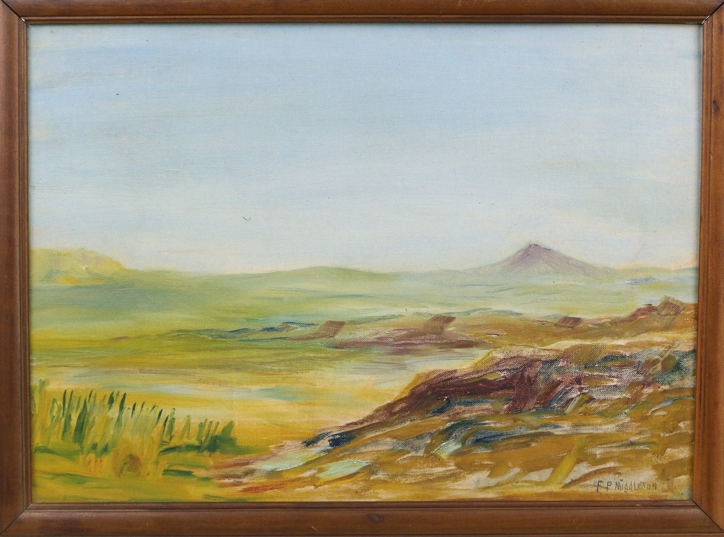 Painting Landscape Southwest New Mexico Oil Signed F. Perry Middleton "High Mesa" Providence Art Club 1920s
