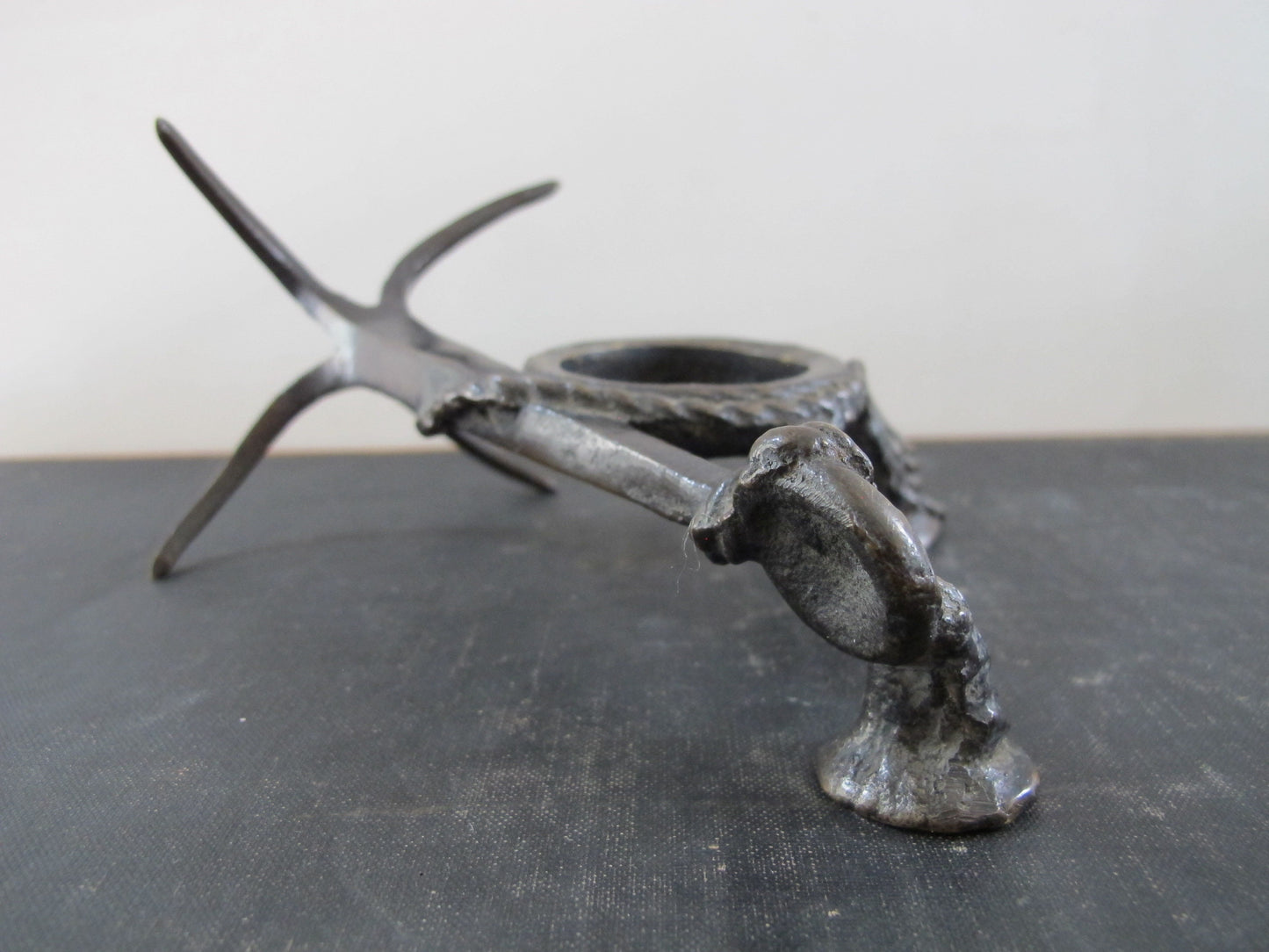 Inkwell Stand Anchor Bronze Faux Rope Nautical Expressive Miniature Very Finely Modeled and Cast Moby Dick