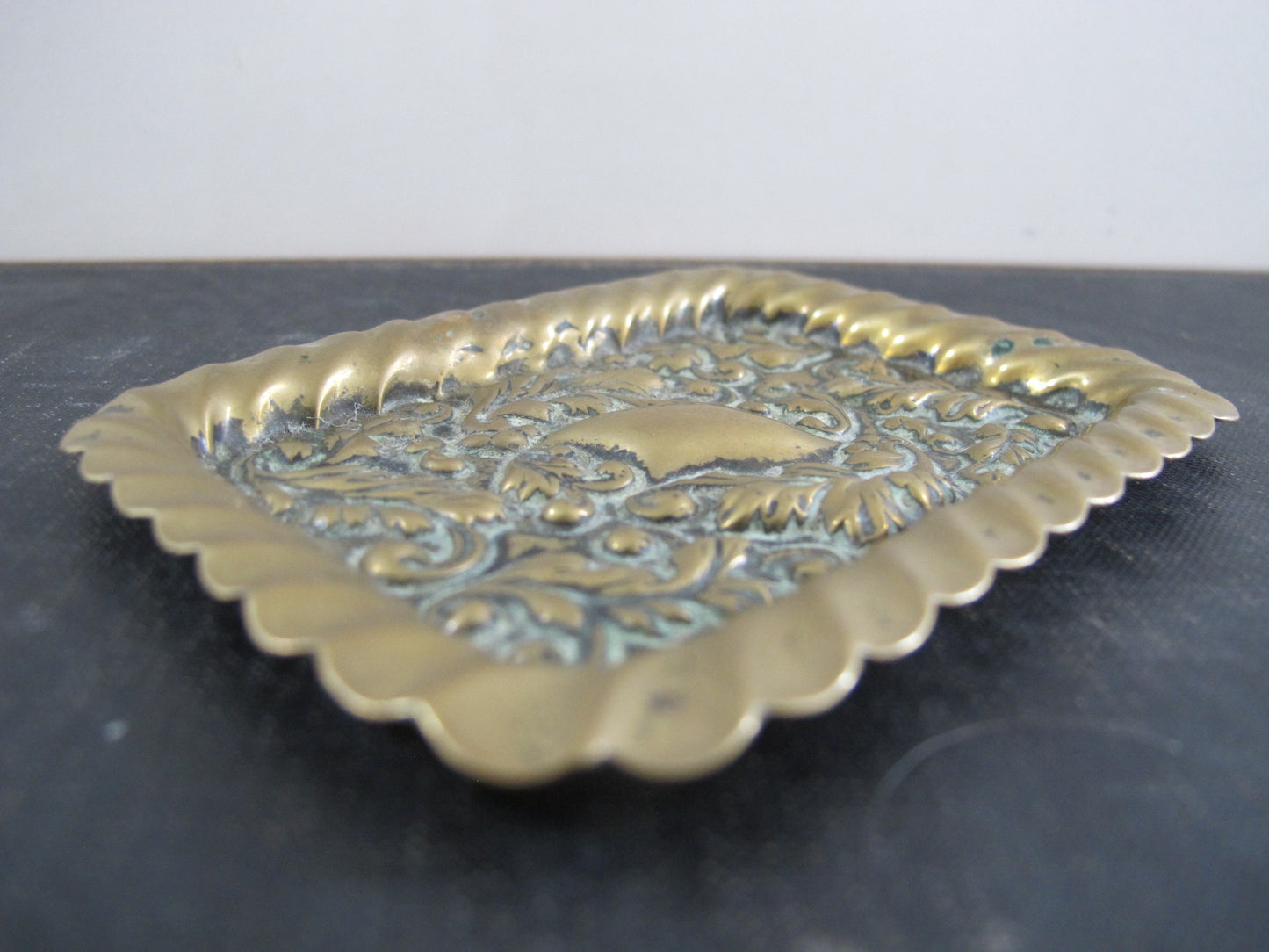 Victorian Edwardian Repousse Card Tray Signed Townshends Limited Miniature 1890s