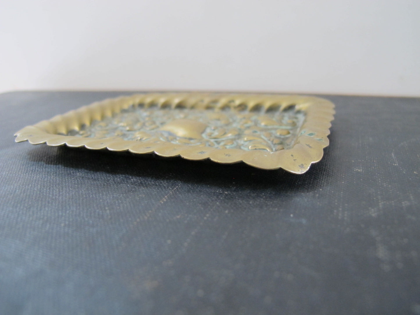 Victorian Edwardian Repousse Card Tray Signed Townshends Limited Miniature 1890s