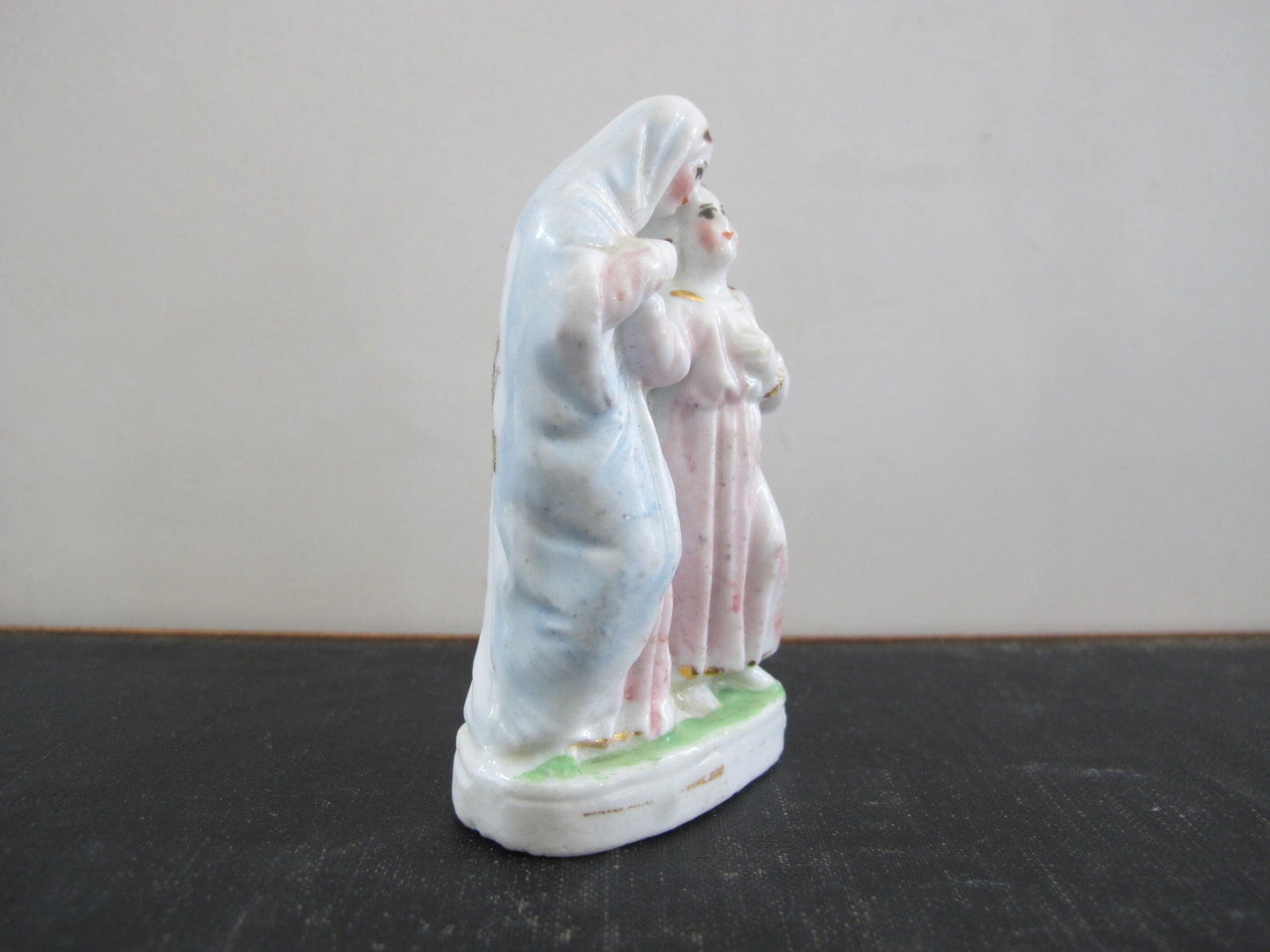 St. Anne Bisque Porcelain 1850s 1860s Miniature Victorian Devotional Object Catholic Christian Antique