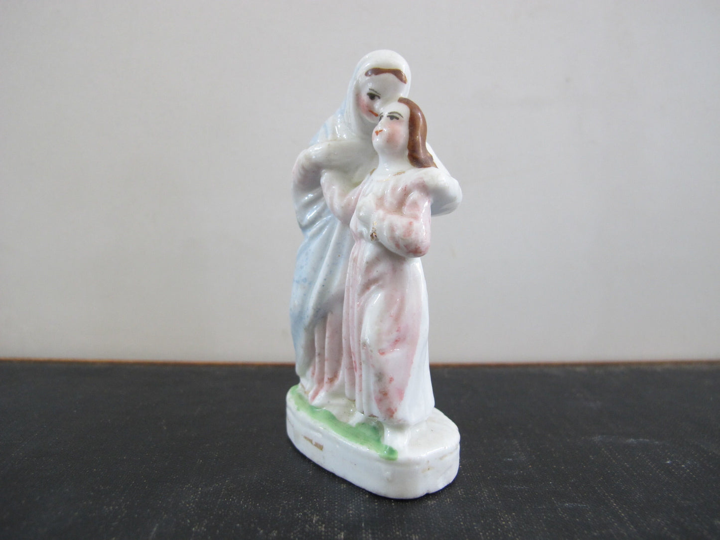 St. Anne Bisque Porcelain 1850s 1860s Miniature Victorian Devotional Object Catholic Christian Antique