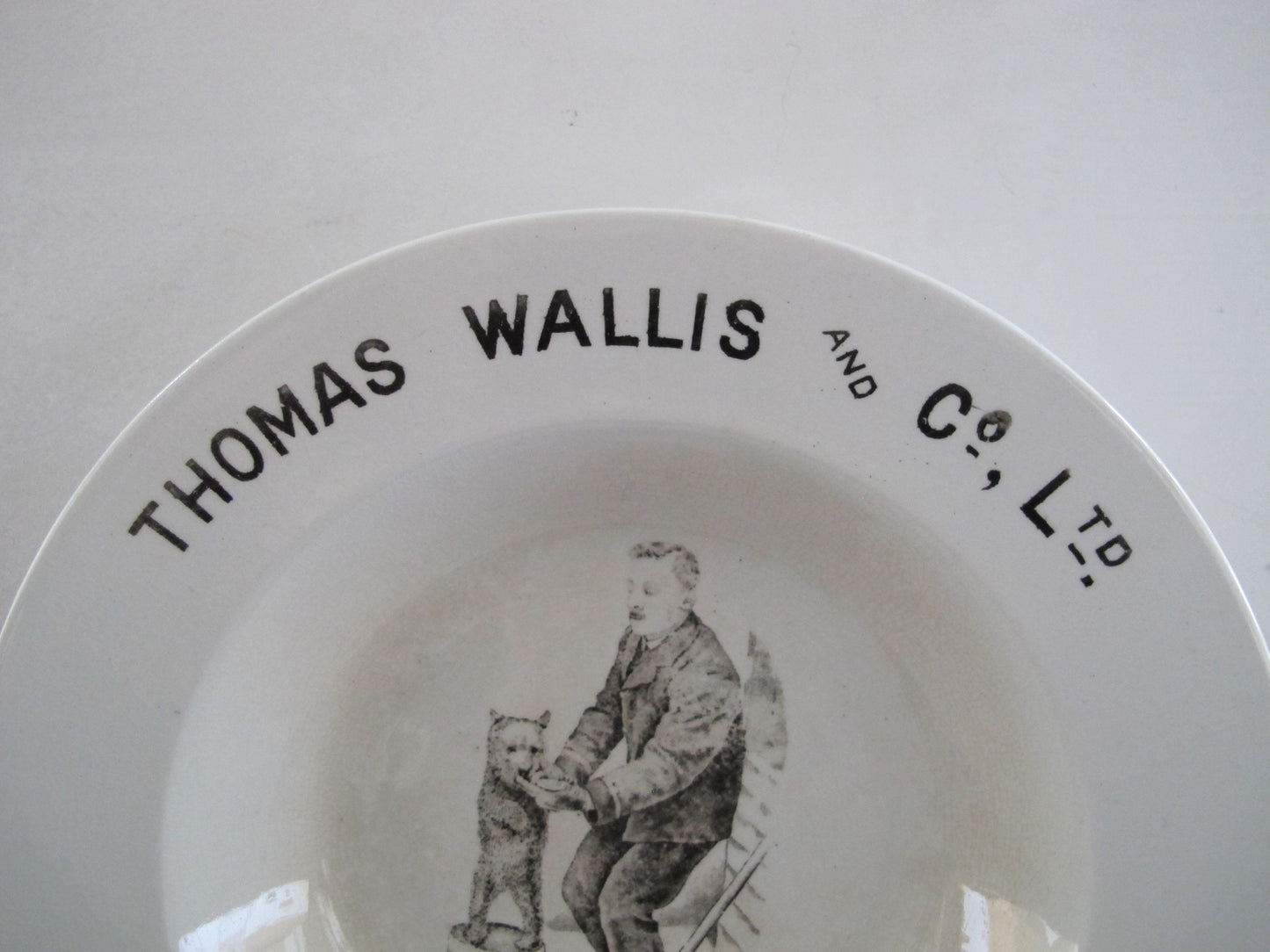 Bowl Plate Advertising Advertisement Bear Thomas Wallis and Co. Edwardian Victorian 1902 1900s