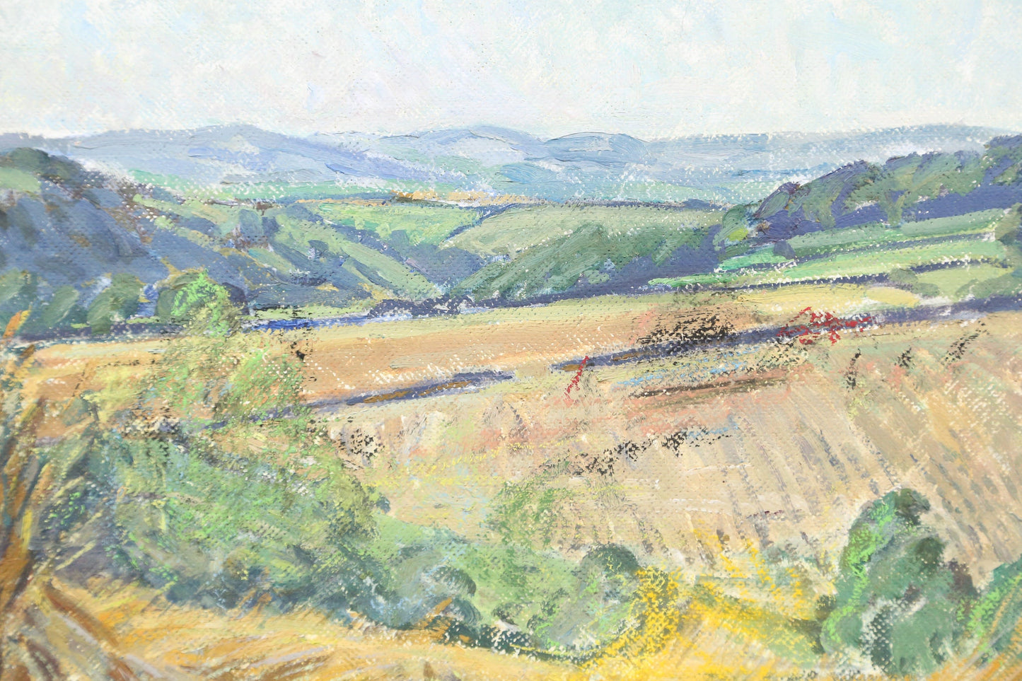 Painting Dorothy Whittington "Corn fields near Woodleigh" Landscape Fields