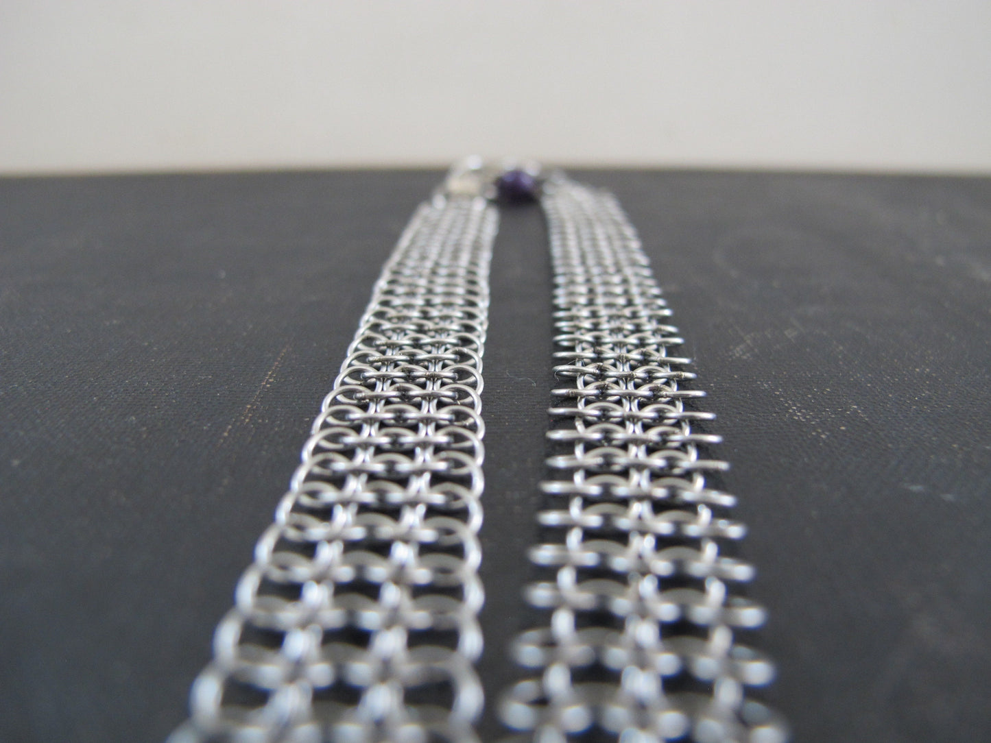 Choker Chain Mail 1990s Celtic Cross Amethyst Gwyneth Paltrow