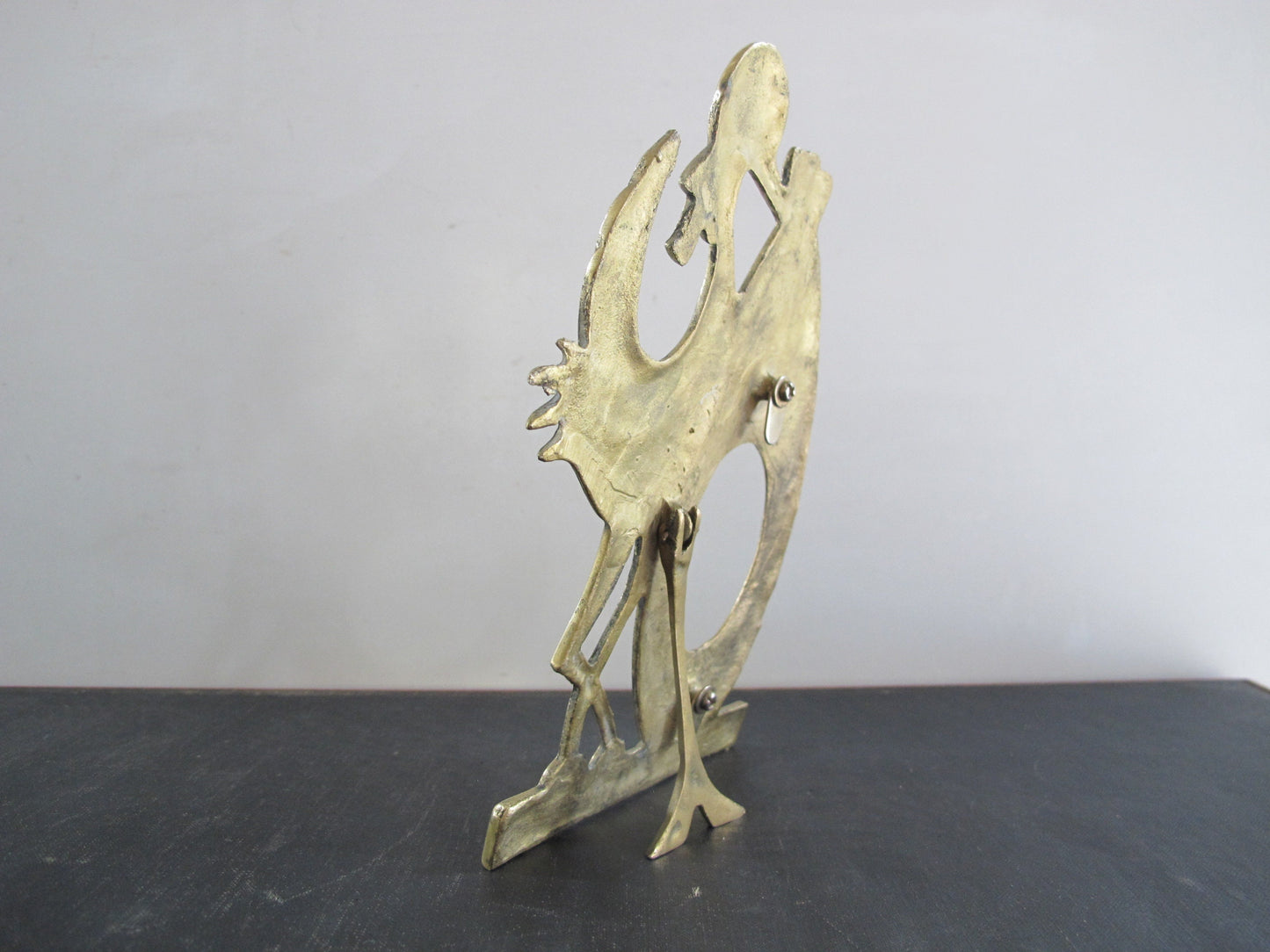 Frame Stork Solid Brass 1970s New Baby Shower