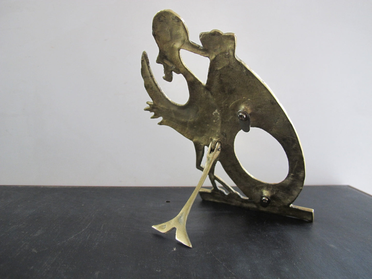 Frame Stork Solid Brass 1970s New Baby Shower