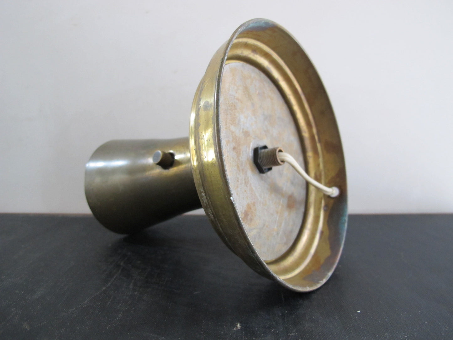 Lamp Light Fixture Brass Uplight 1950s 1960s