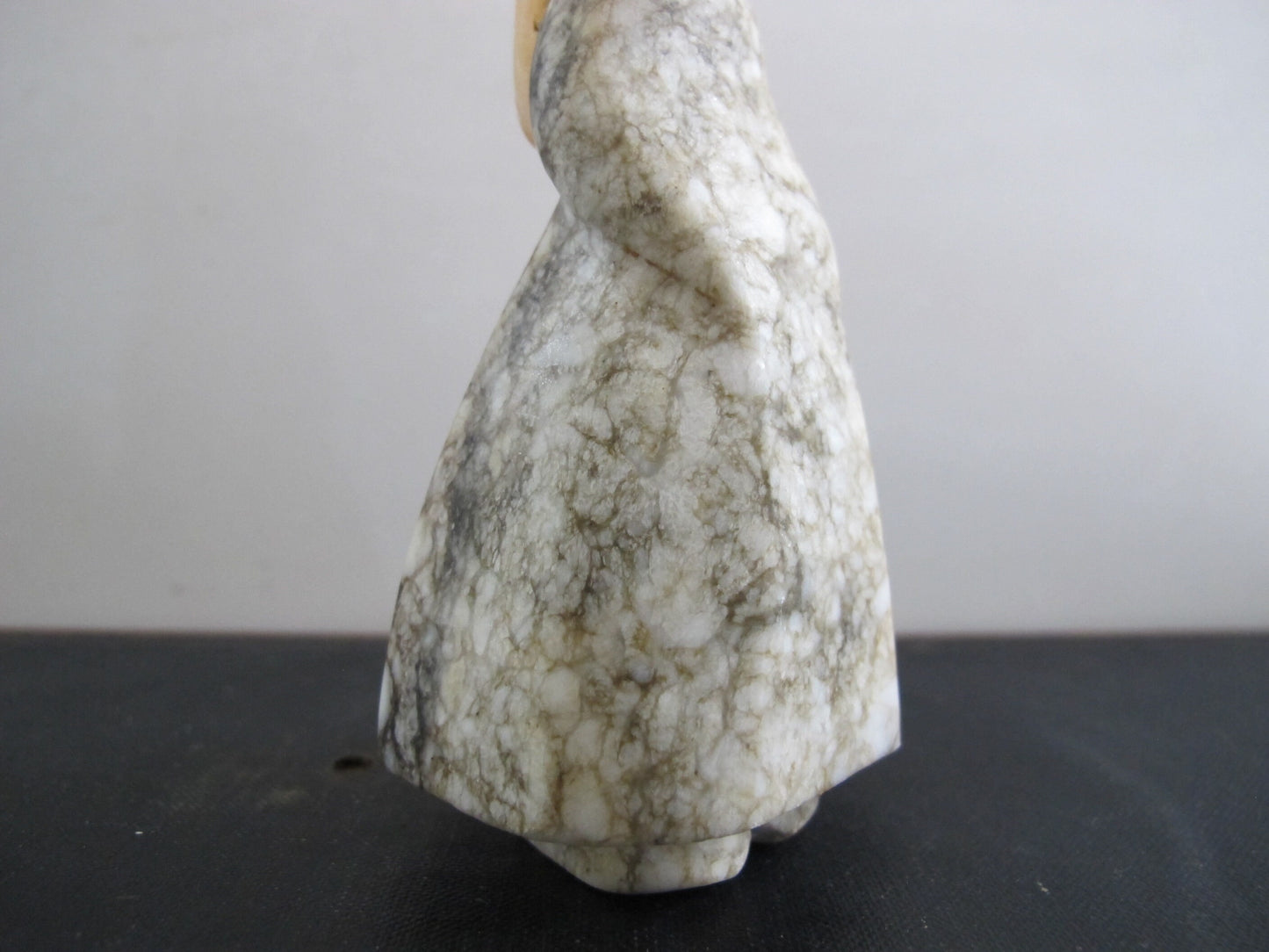 Sculpture Miniature Maiden Girl Mixed Minerals 1950s 1960s Hardstone Carving