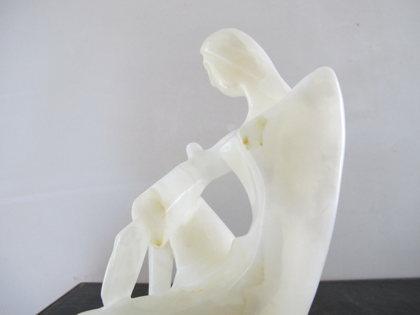 Sculpture Translucent White Alabaster Marble MCM Midcentury Italian Woman Abstract 1950s 1960s