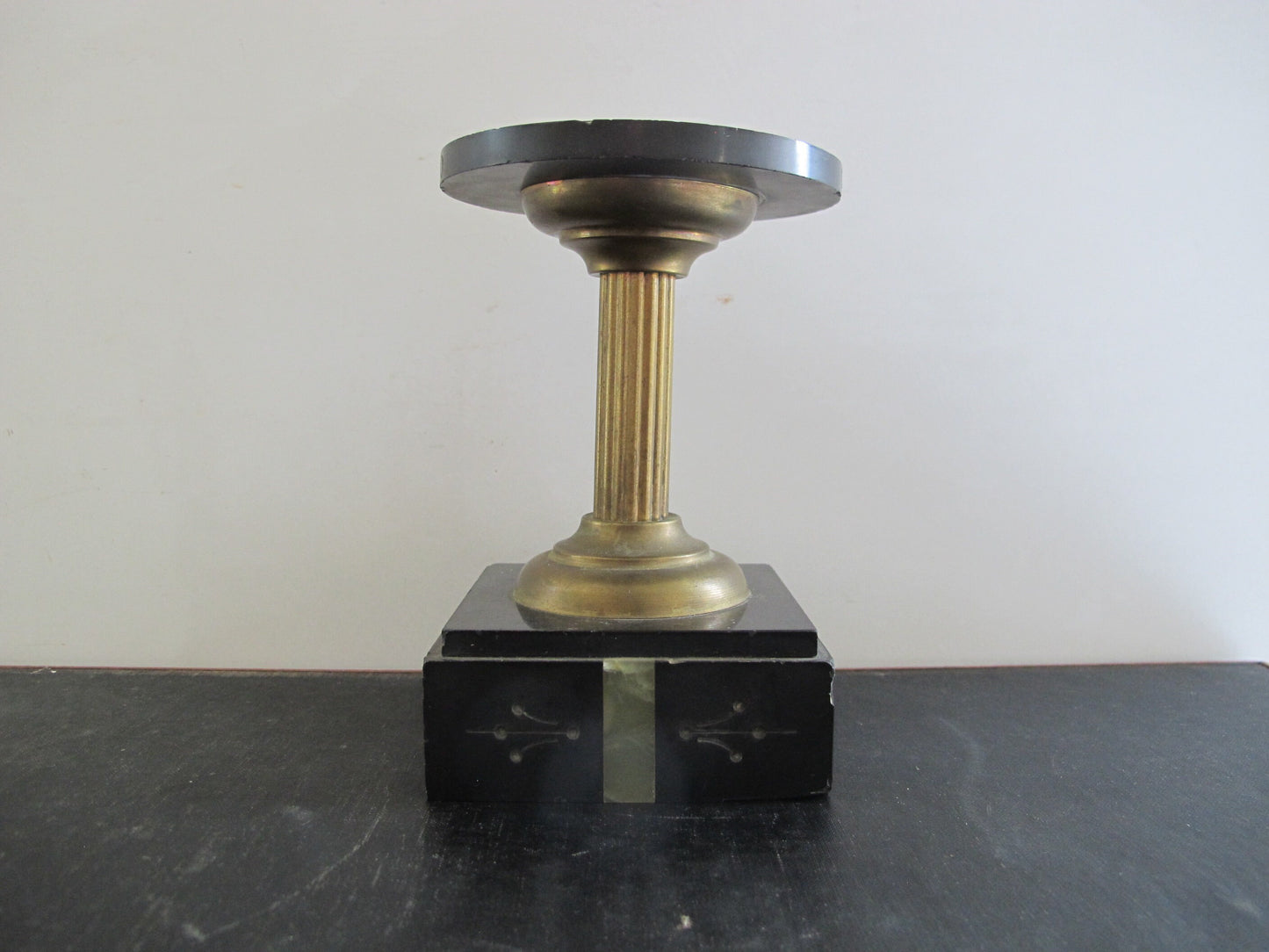 Pedestal Eastlake Style Victorian Slate and Onyx 1870s 1880s