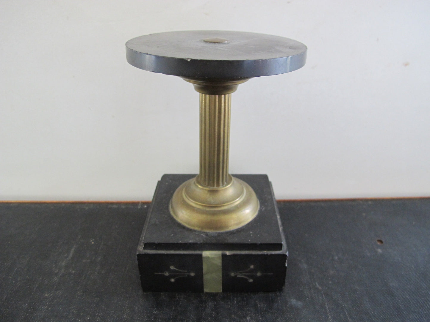 Pedestal Eastlake Style Victorian Slate and Onyx 1870s 1880s