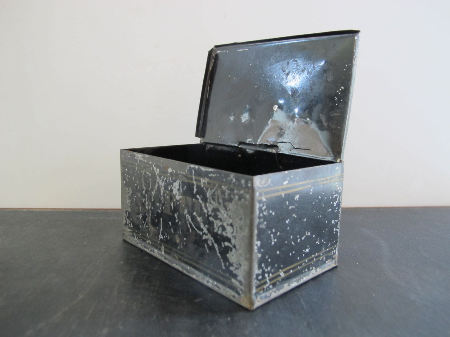 Toleware Pieced Tin WAFERS Wall Box Victorian 1870s 1800s